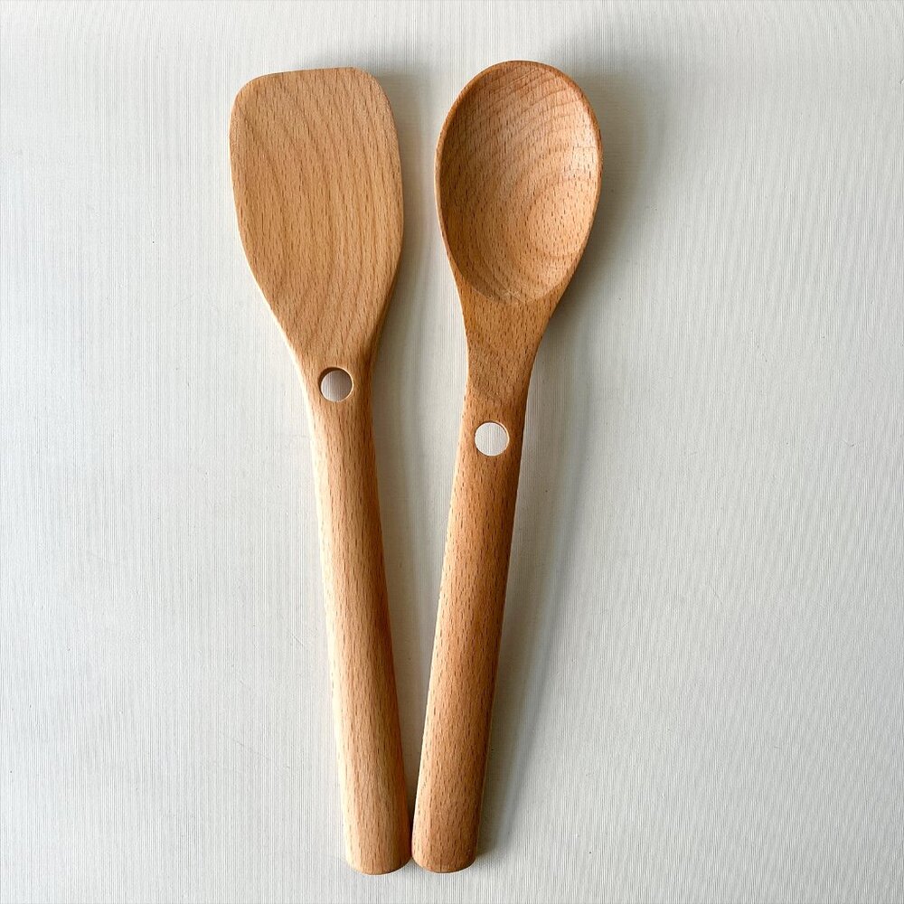 [NEW] Our Place Beechwood Spoon & Spatula Set Nested Design for Always Pan